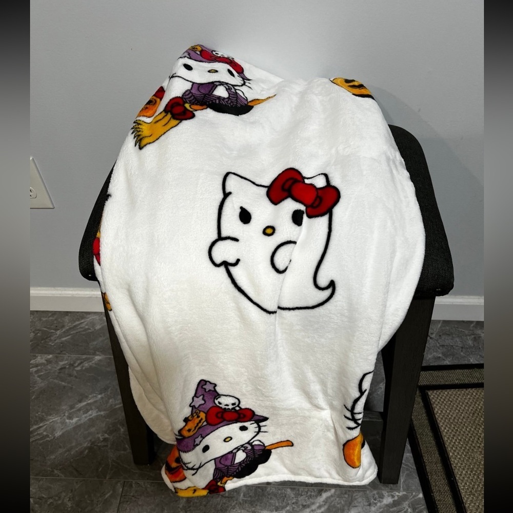 Hello Kitty Ghost and Witch Blanket